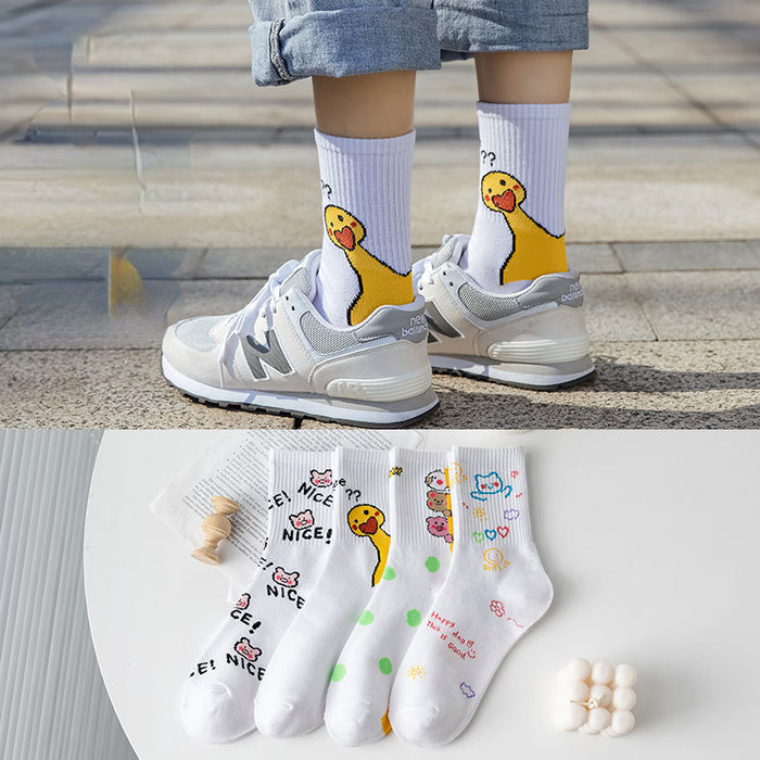 Wholesale tube socks small fresh college style cute cartoon JDC-SK-CYu014