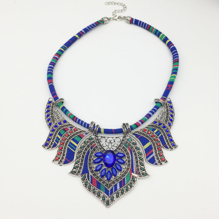 Wholesale Boho Ethnic Necklace Color Alloy Diamond Necklace JDC-NE-KAZI001