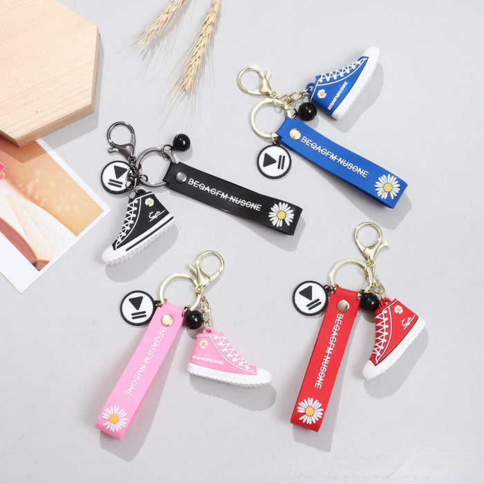 Wholesale small sneakers keychain tide shoes canvas shoes key pendant MOQ≥3 JDC-KC-WYan008