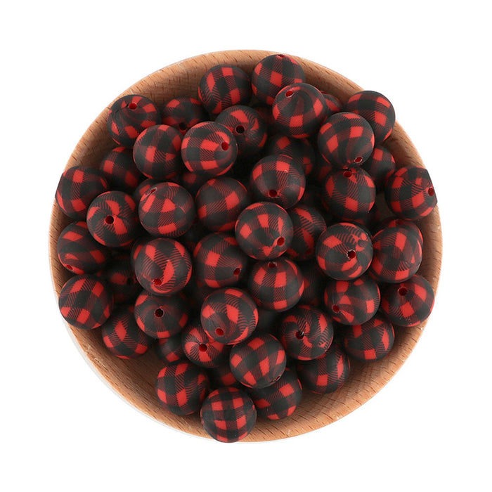 Wholesale 40PCS Leopard Print Silicone 15mm Beads JDC-BDS-Yumo001