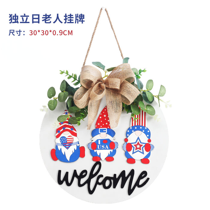 Wholesale 4th of July Independence Day Decorative Supplies Garland Flag Door Hanging Ornament MOQ≥2 JDC-OS-SY005