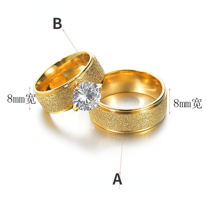 Wholesale Zircon Stainless Steel Couple Wedding Rings JDC-RS-RXSFL015