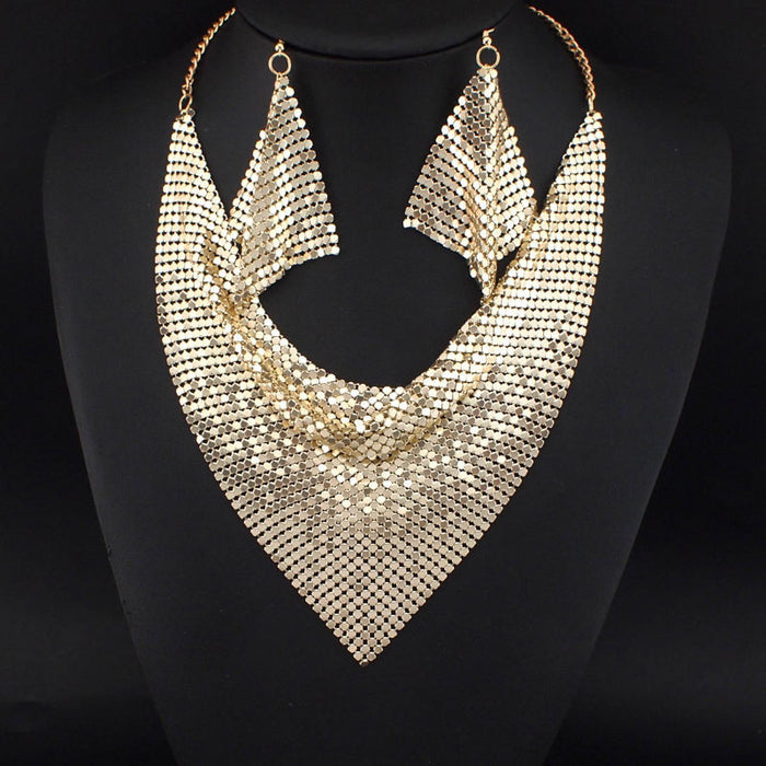 Wholesale sequin silk scarf fake collar necklace collarbone necklace MOQ≥2 JDC-NE-HSD003