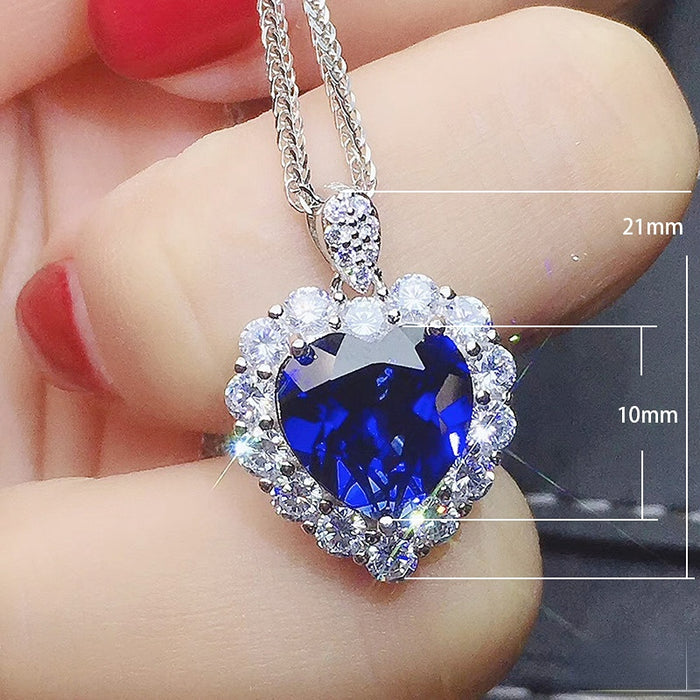 Wholesale Zircon Heart Shape Copper Necklace MOQ≥2 JDC-NE-Caos029