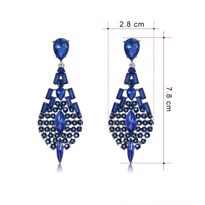 Wholesale Zinc Alloy Stereo Crystal Tassel Acrylic Rhinestone Earrings JDC-ES-GSDB052