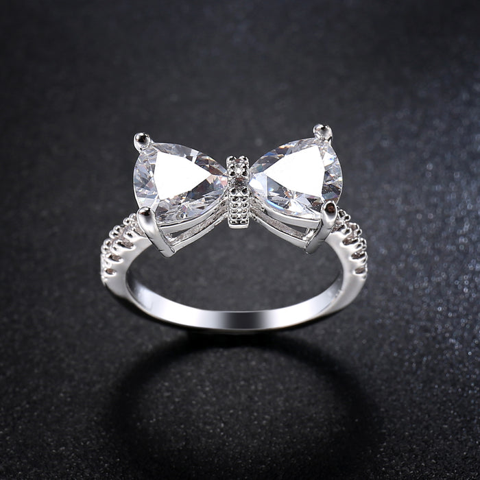 Wholesale Zircon Jewelry Bow Ring JDC-RS-LongY022