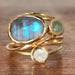 Jewelry WholesaleWholesale 24k Gold Plated Colorful Moonstone Alloy Ring JDC-RS-Saip022 Rings 赛蒲 %variant_option1% %variant_option2% %variant_option3%  Factory Price JoyasDeChina Joyas De China