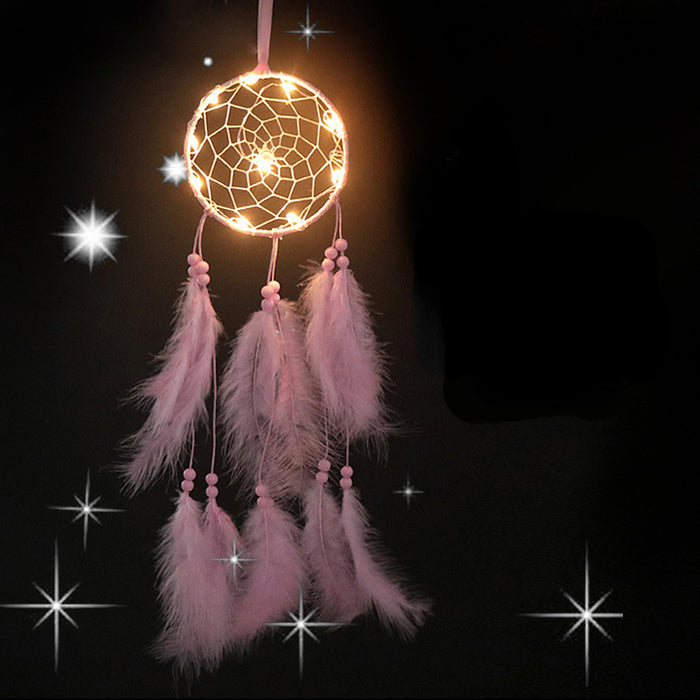 Wholesale Dream Catcher Feather Romantic White Dream Catcher With LED Light JDC-DC-JY015