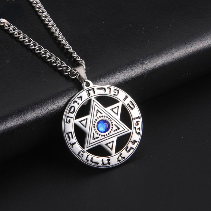 Wholesale Necklace Stainless Steel Blue Diamond Devil's Eye Pendant MOQ≥2 JDC-NE-Qiju006