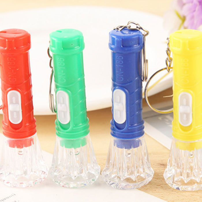 Wholesale Random Diamond LED Glowing Plastic Torch Keychain MOQ≥3 JDC-KC-ChuX001