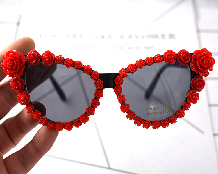 Jewelry WholesaleWholesale vintage glass rhinestone flower cat's eye sunglasses JDC-SG-NT013 Sunglasses 妮头 %variant_option1% %variant_option2% %variant_option3%  Factory Price JoyasDeChina Joyas De China