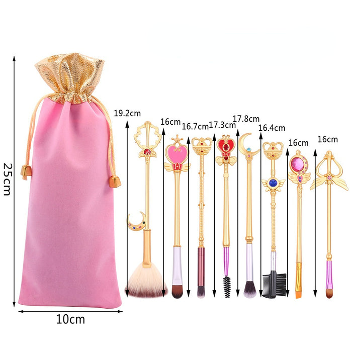 Wholesale Cartoon Metal Manmade Fiber Makeup Brush Set (M) MOQ≥3 JDC-MB-GYu003