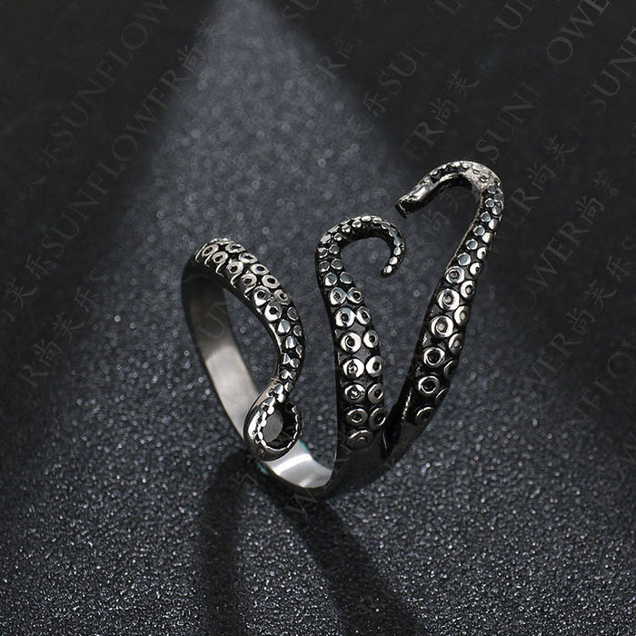 Jewelry WholesaleWholesale Octopus Punk Personality Stainless Steel Vintage Open Ring JDC-RS-RXSFL013 Rings 简漫 %variant_option1% %variant_option2% %variant_option3%  Factory Price JoyasDeChina Joyas De China