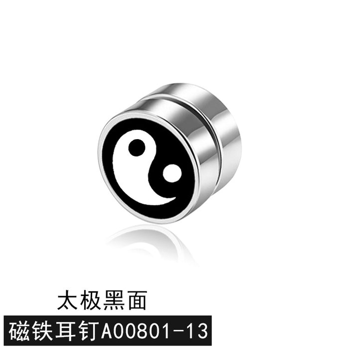 Jewelry WholesaleWholesale Titanium Steel Smiley Magnet Men's Single Ear Clip JDC-ES-GSBSL031 Earrings 宝莎莉娜 %variant_option1% %variant_option2% %variant_option3%  Factory Price JoyasDeChina Joyas De China