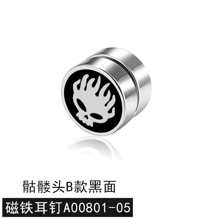 Jewelry WholesaleWholesale Titanium Steel Smiley Magnet Men's Single Ear Clip JDC-ES-GSBSL031 Earrings 宝莎莉娜 %variant_option1% %variant_option2% %variant_option3%  Factory Price JoyasDeChina Joyas De China