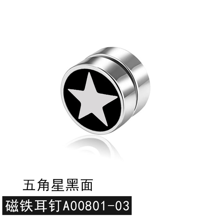 Jewelry WholesaleWholesale Titanium Steel Smiley Magnet Men's Single Ear Clip JDC-ES-GSBSL031 Earrings 宝莎莉娜 %variant_option1% %variant_option2% %variant_option3%  Factory Price JoyasDeChina Joyas De China