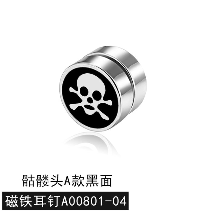 Jewelry WholesaleWholesale Titanium Steel Smiley Magnet Men's Single Ear Clip JDC-ES-GSBSL031 Earrings 宝莎莉娜 %variant_option1% %variant_option2% %variant_option3%  Factory Price JoyasDeChina Joyas De China