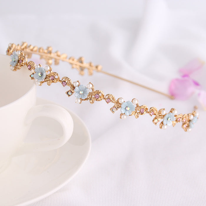 Jewelry WholesaleWholesale Pearl Rhinestone Alloy Flower Headband JDC-HD-YCh002 Headband 一诚 %variant_option1% %variant_option2% %variant_option3%  Factory Price JoyasDeChina Joyas De China