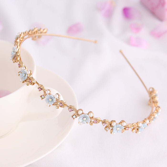 Jewelry WholesaleWholesale Pearl Rhinestone Alloy Flower Headband JDC-HD-YCh002 Headband 一诚 %variant_option1% %variant_option2% %variant_option3%  Factory Price JoyasDeChina Joyas De China