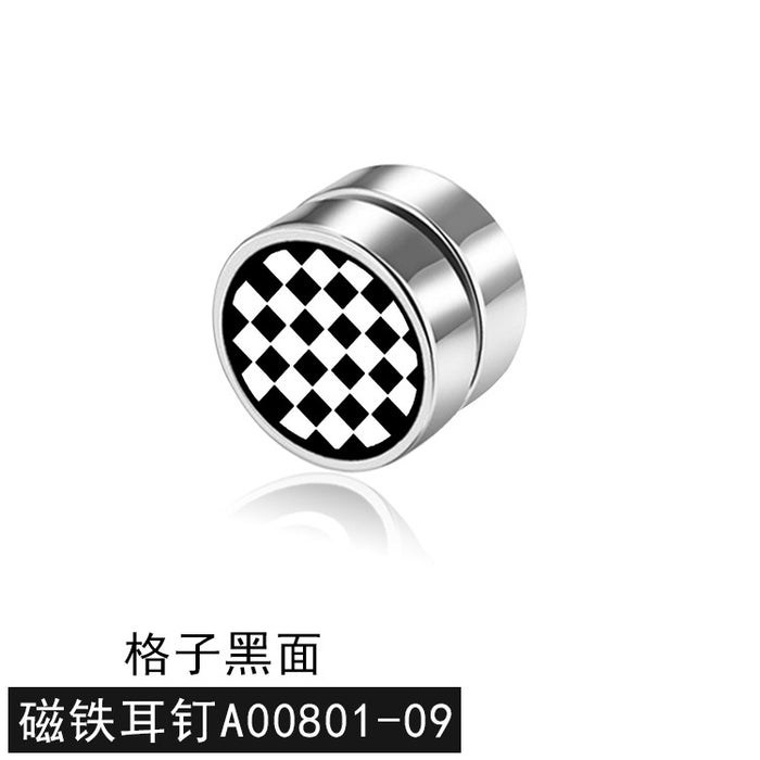 Jewelry WholesaleWholesale Titanium Steel Smiley Magnet Men's Single Ear Clip JDC-ES-GSBSL031 Earrings 宝莎莉娜 %variant_option1% %variant_option2% %variant_option3%  Factory Price JoyasDeChina Joyas De China