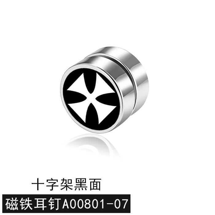 Jewelry WholesaleWholesale Titanium Steel Smiley Magnet Men's Single Ear Clip JDC-ES-GSBSL031 Earrings 宝莎莉娜 %variant_option1% %variant_option2% %variant_option3%  Factory Price JoyasDeChina Joyas De China