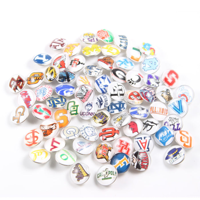 Jewelry WholesaleWholesale Random 18mm Glass University League Team Logo Noosa DIY Snap Button Jewelry MOQ≥2 JDC-DIY-ShangC003 DIY 尚彩 %variant_option1% %variant_option2% %variant_option3%  Factory Price JoyasDeChina Joyas De China