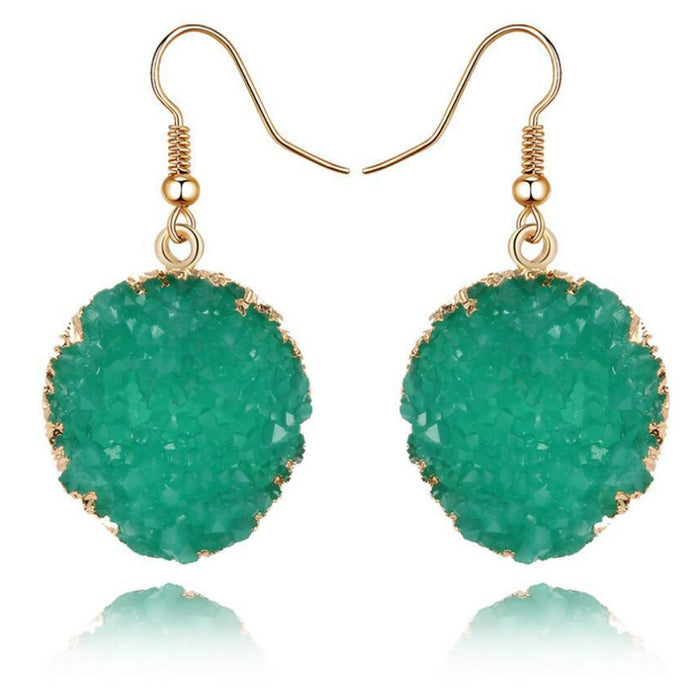 Wholesale Imitation Natural Stone Resin Earrings MOQ≥3 JDC-ES-Juej006