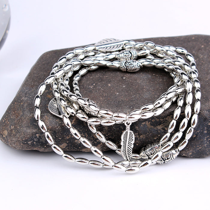 Wholesale Boho Leaf Fish Multilayer Hand Anklet JDC-AS-Lingda004