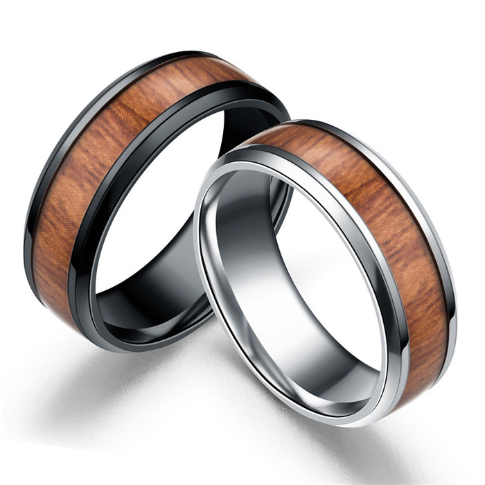 Jewelry WholesaleWholesale Titanium Steel Stainless Steel Wood Grain Ring JDC-RS-TS099 Rings 腾穗 %variant_option1% %variant_option2% %variant_option3%  Factory Price JoyasDeChina Joyas De China