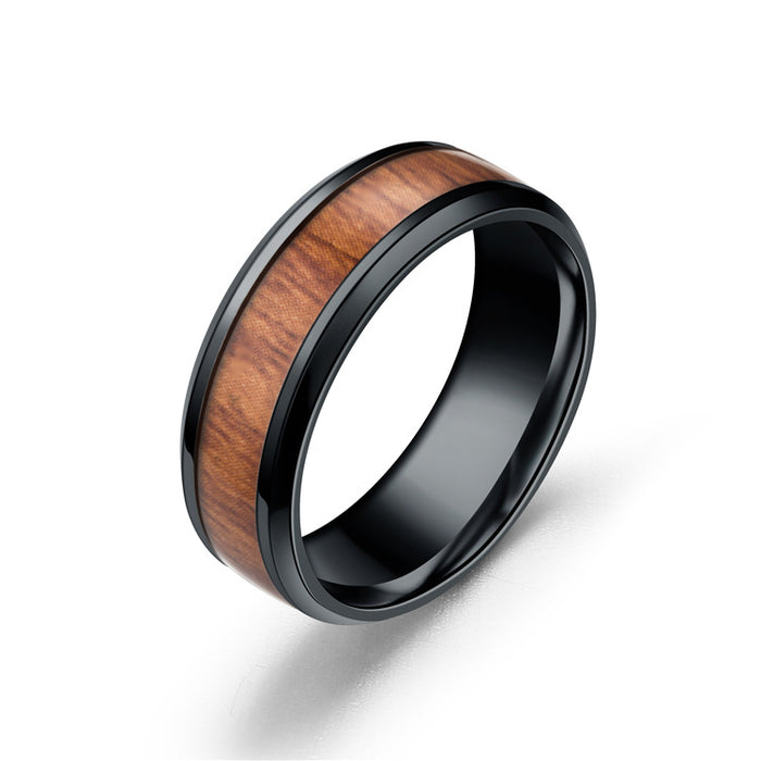 Jewelry WholesaleWholesale Titanium Steel Stainless Steel Wood Grain Ring JDC-RS-TS099 Rings 腾穗 %variant_option1% %variant_option2% %variant_option3%  Factory Price JoyasDeChina Joyas De China