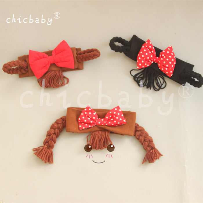 Wholesale Bow Baby Braids Headband Cotton JDC-HD-CH001