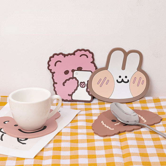 Wholesale Cartoon Cute Anti-Slip Coasters Silicone MOQ≥2 JDC-PS-Zhixin001