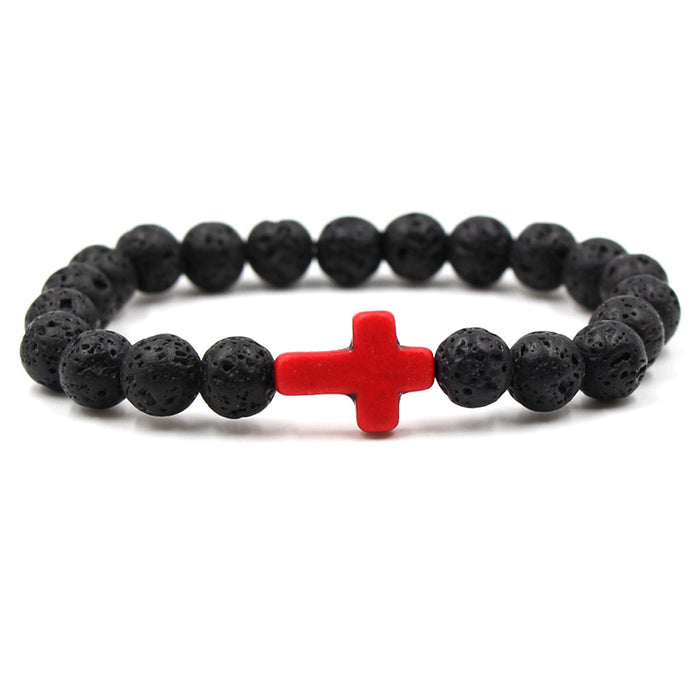 Jewelry WholesaleWholesale cross pine Stone Bracelet Buddha bead lava volcanic stone bracelet JDC-BT-Xinduo003 Bracelet 新朵 %variant_option1% %variant_option2% %variant_option3%  Factory Price JoyasDeChina Joyas De China