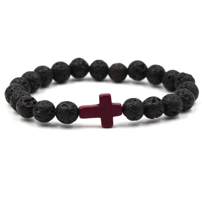 Jewelry WholesaleWholesale cross pine Stone Bracelet Buddha bead lava volcanic stone bracelet JDC-BT-Xinduo003 Bracelet 新朵 %variant_option1% %variant_option2% %variant_option3%  Factory Price JoyasDeChina Joyas De China