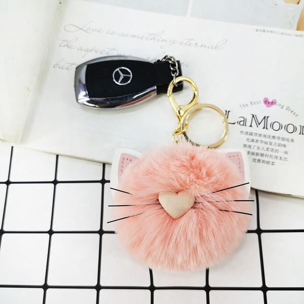 Jewelry WholesaleWholesale rex rabbit fur cat keychain MOQ≥10 JDC-KC-YZ012 Keychains 永泽 %variant_option1% %variant_option2% %variant_option3%  Factory Price JoyasDeChina Joyas De China