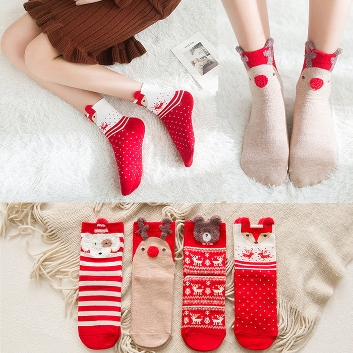 Wholesale Socks Cotton Christmas Cute Cartoon Autumn Winter JDC-SK-AoH001