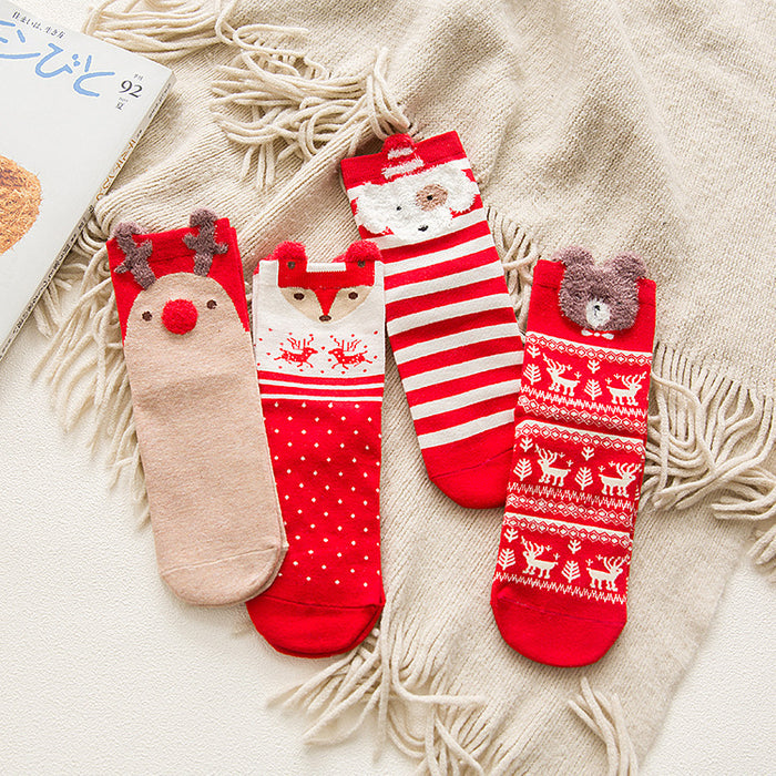 Wholesale Socks Cotton Christmas Cute Cartoon Autumn Winter JDC-SK-AoH001