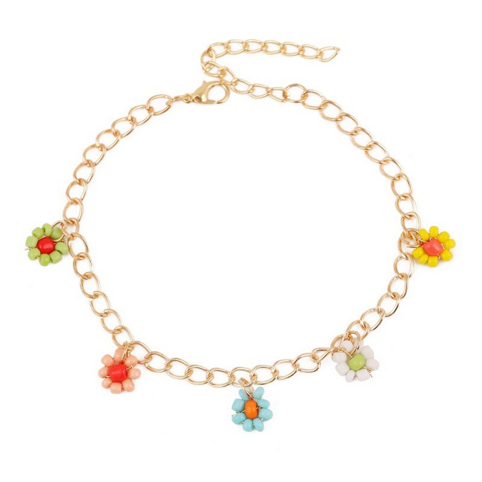 Jewelry WholesaleWholesale Simple Rice Beads Flower Pearl Anklet Women JDC-AS-Lai005 Pearl 恋艾 %variant_option1% %variant_option2% %variant_option3%  Factory Price JoyasDeChina Joyas De China