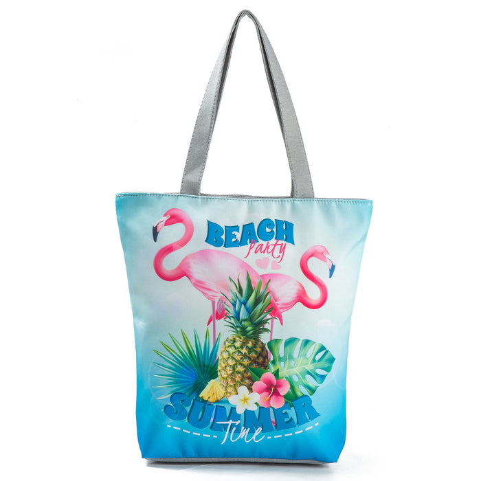 Jewelry WholesaleWholesale Cartoon Flower Printed Polyester Beach Bag JDC-BB-Mobiao011 Beach Bag 莫表 %variant_option1% %variant_option2% %variant_option3%  Factory Price JoyasDeChina Joyas De China