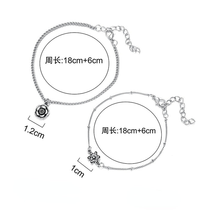 Jewelry WholesaleWholesale Alloy Rose Flower Anklet JDC-AS-b022 Anklet 久通 %variant_option1% %variant_option2% %variant_option3%  Factory Price JoyasDeChina Joyas De China