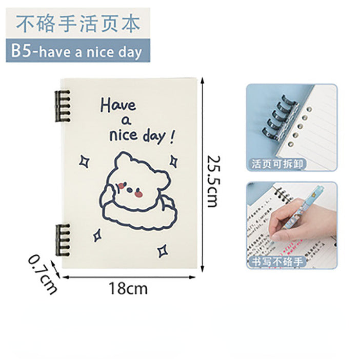 Wholesale PP Transparent Cover Removable Loose Leaf Notebook JDC-NK-PTG001