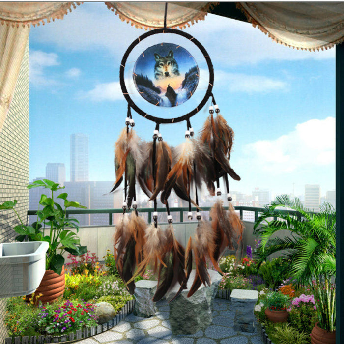 Jewelry WholesaleWholesale Indian Style Flocking Cloth Feather Oil Painting Wolf Totem Dreamcatcher MOQ≥2 JDC-DC-BGN003 Dreamcatcher 布谷鸟 %variant_option1% %variant_option2% %variant_option3%  Factory Price JoyasDeChina Joyas De China