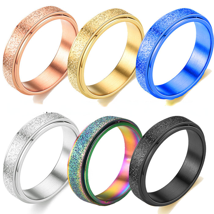 Jewelry WholesaleWholesale Titanium Steel Frosted Rotating Rings JDC-RS-ZhanL004 Rings 展侣 %variant_option1% %variant_option2% %variant_option3%  Factory Price JoyasDeChina Joyas De China