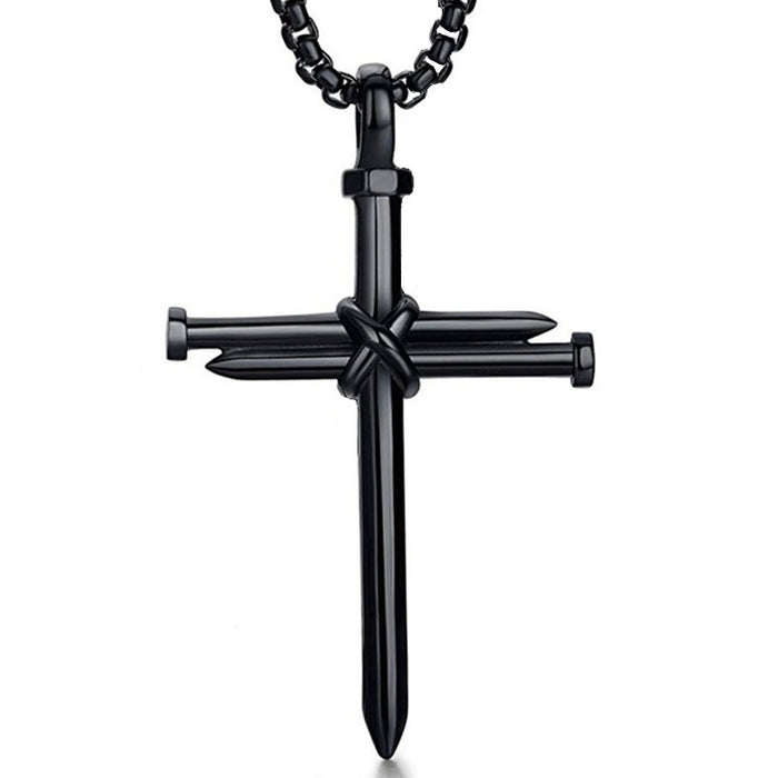 Wholesale Nail Cross Men's Pendant Personality Men's Necklace JDC-NE-PanX002