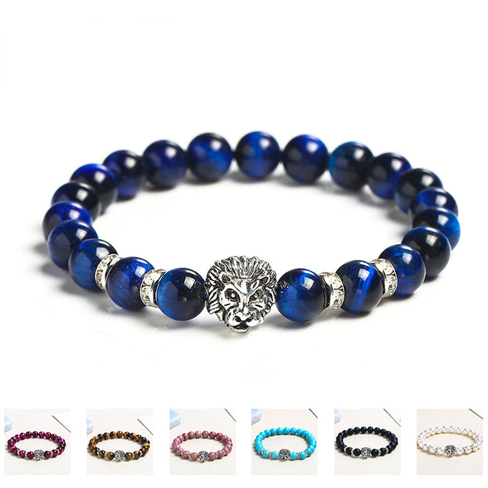 Wholesale Silver Lion Head Crystal Bracelet MOQ≥2 JDC-BT-JingD003