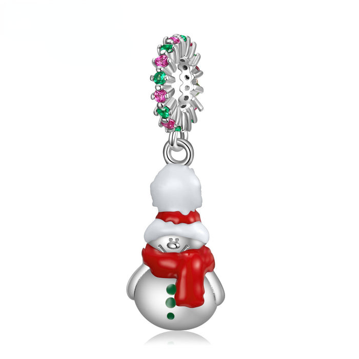 Wholesale Charms S925 Sterling Silver Christmas Snowman DIY JDC-CS-MC004