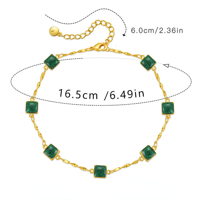 Wholesale Bracelet Copper Emerald Gold Plated Bracelet MOQ≥2 JDC-BT-XiL003