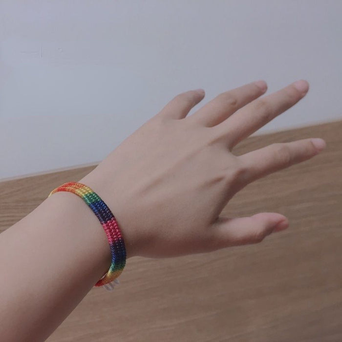 Jewelry WholesaleWholesale LGBT Comrades Samey Bracelet Six Rainbow Handmade Manual Weaving JDC-BT-GuangG001 Bracelet 驻龙 %variant_option1% %variant_option2% %variant_option3%  Factory Price JoyasDeChina Joyas De China