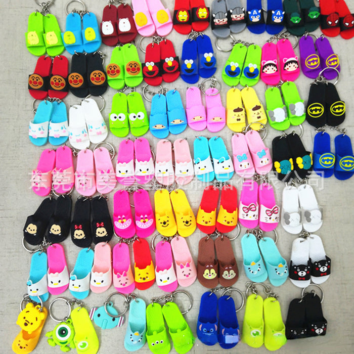 Wholesale Random Cartoon Mini Slippers Silicone Keychain (F) MOQ≥5 JDC-KC-MeiYu002