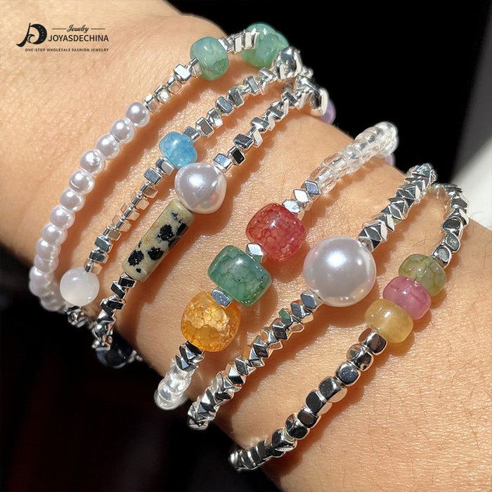 Wholesale Bracelet Broken Silver Few Taels Colorful Popped Crystal Beads JDC-BT-YouF005